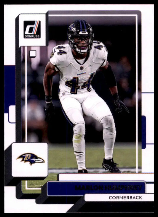 Football trading card featuring Marlon Humphrey from 2022 Donruss Baltimore Ravens