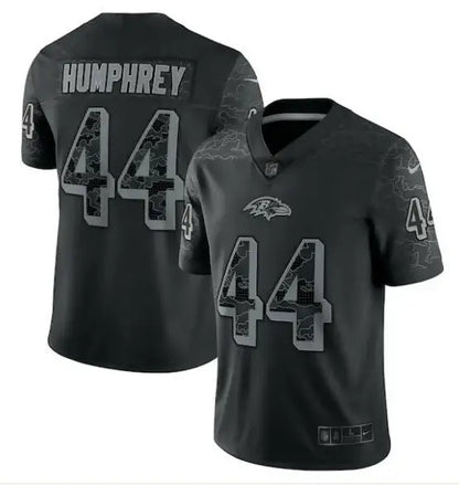 Black Marlon Humphrey Baltimore Ravens Nike RFLCTV Limited Jersey with #44 football jersey