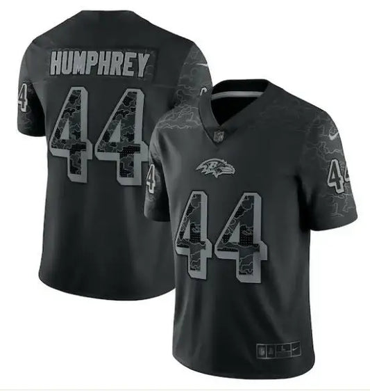 Black Marlon Humphrey Baltimore Ravens Nike RFLCTV Limited Jersey with #44 football jersey