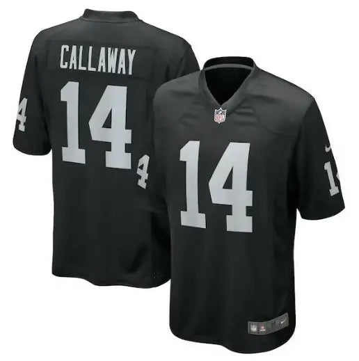 Black Marquez Callaway Las Vegas Raiders Nike team game jersey with 14 and Callaway in white