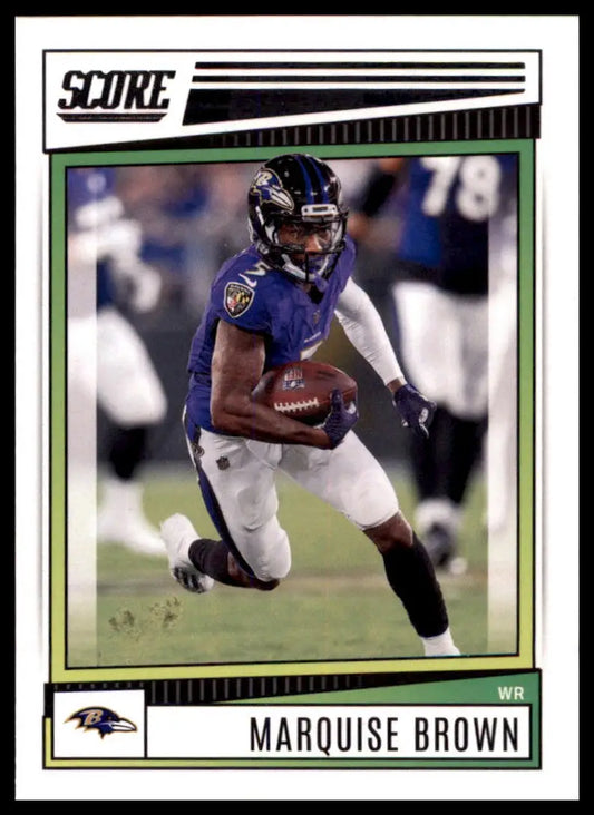 Marquise Brown football card from 2022 Score Baltimore Ravens product