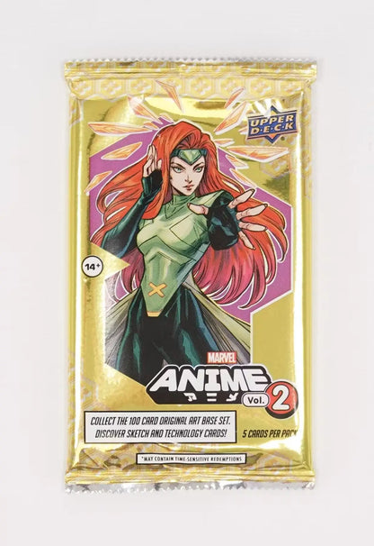 Marvel Anime trading card pack with Jean Grey illustration in Upper Deck’s Volume 2