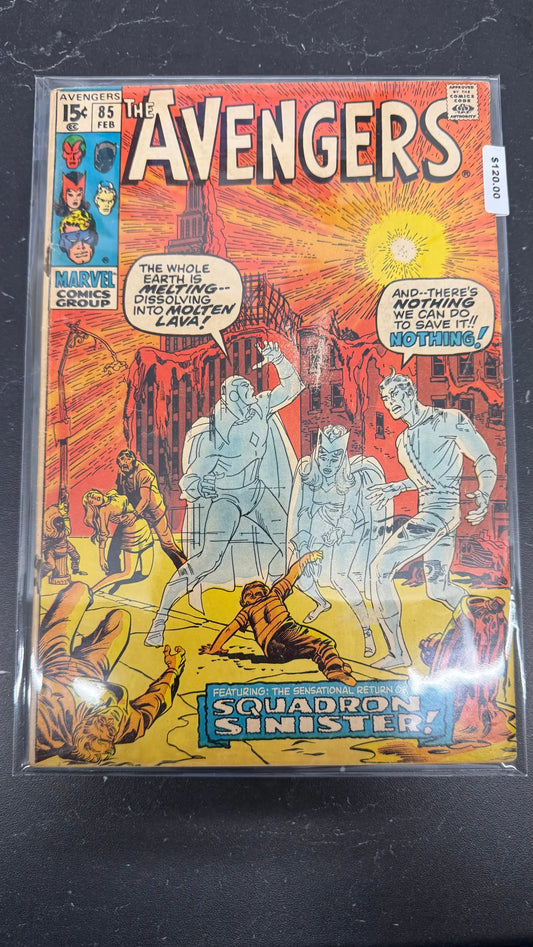Marvel Comics Avengers #85 comic book showing first team appearance of Squadron Supreme