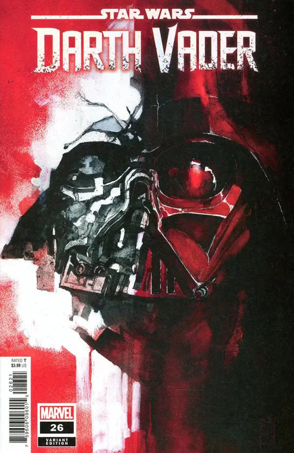 Marvel Comics Darth Vader #26 comic book with split helmet art showcasing dark and deconstructed styles