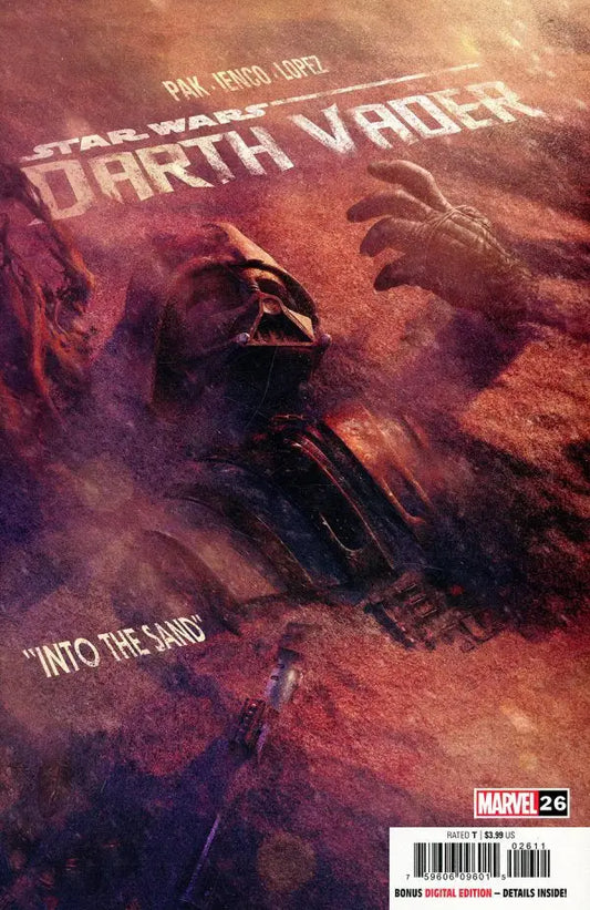 Marvel Comics Darth Vader comic book partially submerged in sand, perfect for collectors