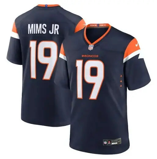 Navy blue Denver Broncos Marvin Mims Jr Nike Alternate Game Jersey with orange and white accents