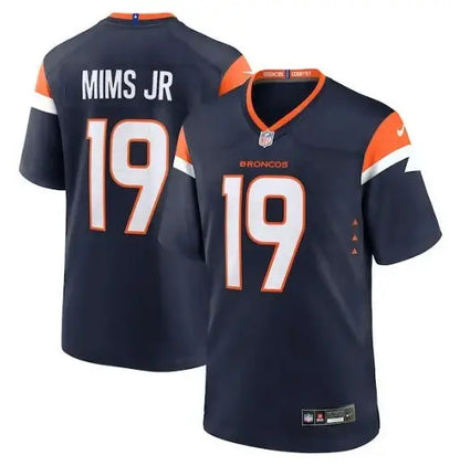 Navy blue Denver Broncos Marvin Mims Jr Nike Alternate Game Jersey with orange and white accents