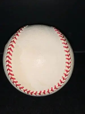 Signed baseball with white and red stitching featuring Mary Lou Retton autograph