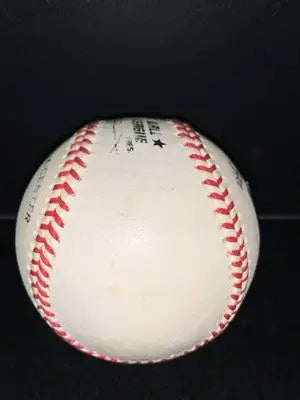 Signed Mary Lou Retton baseball with red stitching and Beckett COA validation