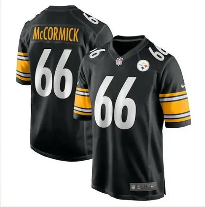 Black Pittsburgh Steelers Mason McCormick Nike Game Jersey with number 66 and name on back