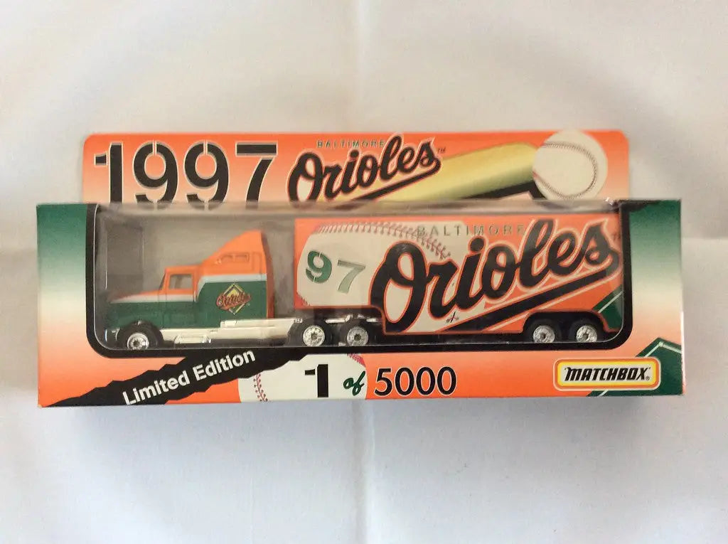 Limited edition 1997 Baltimore Orioles scale tractor trailer in original packaging