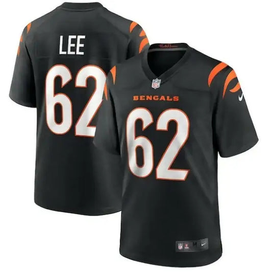 Black Cincinnati Bengals Matt Lee Nike Game Jersey with number 62 for football fans