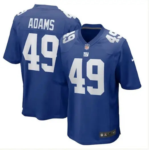 Blue New York Giants Nike Matthew Adams football jersey with number 49 and Adams on back