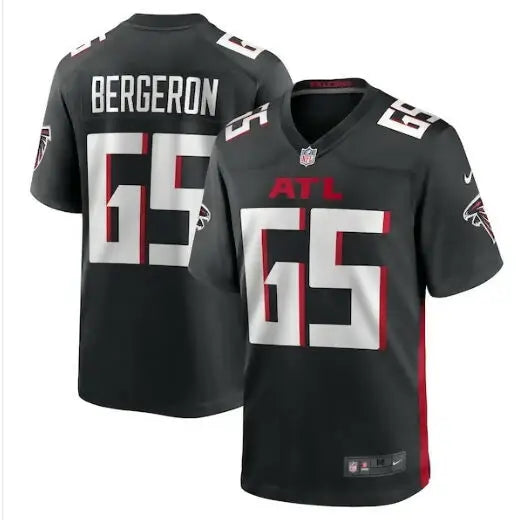 Black Atlanta Falcons football jersey displayed in Matthew Bergeron Nike Team Game Jersey