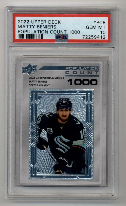 Matty Beniers 2022-23 Upper Deck Population Count 1000 PSA 10 Gem Mint - Singles