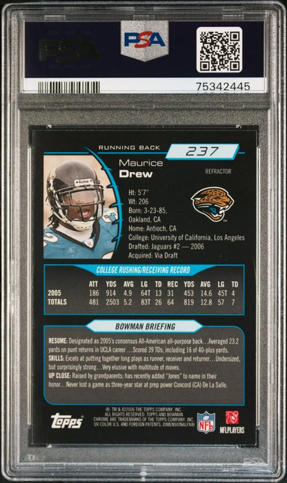 Graded Columbia Hobby Bowman Chrome Refractor PSA Maurice Jones Drew 2006 Rookie Card