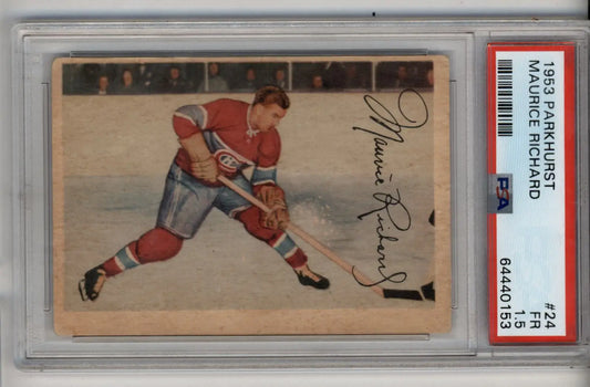 Maurice Richard 1953-54 Parkhurst #24 PSA 1.5 Fair - Singles