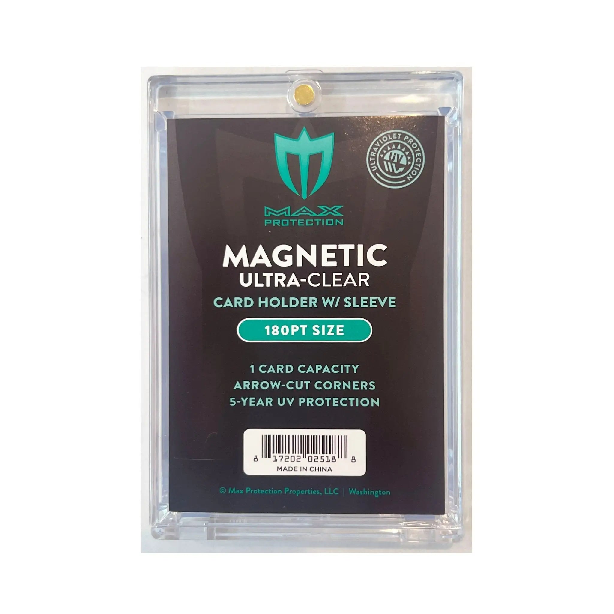 Max Pro Ultra Clear Magnetic Card Holder 180pt w/Sleeve Size - Collectible Trading Card Cases