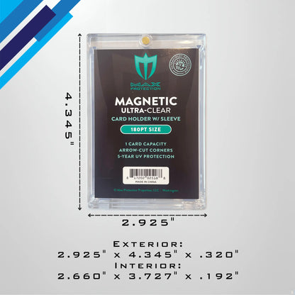 Max Pro Ultra Clear Magnetic Card Holder 180pt w/Sleeve Size - Collectible Trading Card Cases