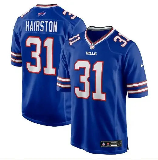 Blue Maxwell Hairston Buffalo Bills Nike 2025 NFL Draft Game Jersey alt text