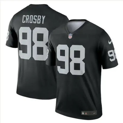 Black Maxx Crosby Las Vegas Raiders Nike Team Legend Jersey with Crosby 98 lettering