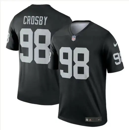 Black Maxx Crosby Las Vegas Raiders Nike Team Legend Jersey with Crosby 98 lettering