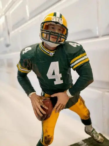 Brett Favre figurine from McFarlane in Green Bay Packers green jersey display