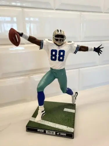 Michael Irvin action figure from McFarlane NFL Series 33 Dallas Cowboys display