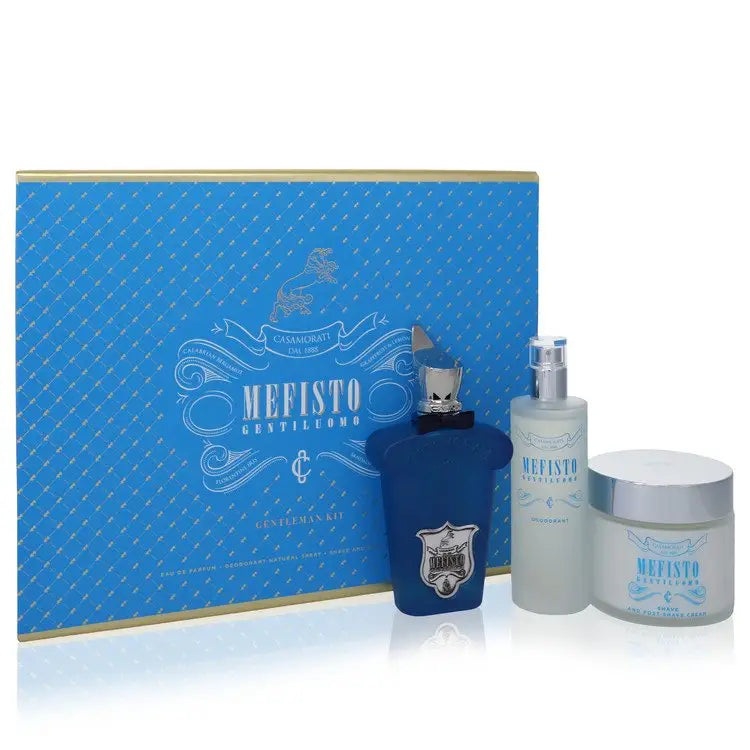 Mefisto Gentiluomo by Xerjoff - Gift Set -- 3.4 oz Eau De Parfum Spray + 3.4 oz Deodorant Spray + 6.7 oz Shave and Post
