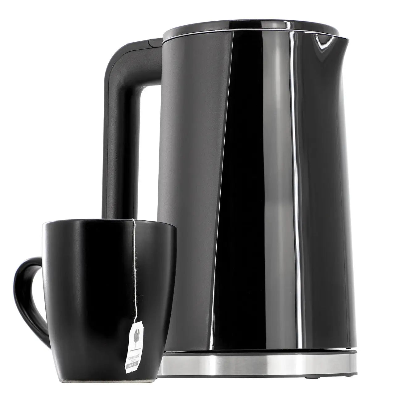 MegaChef 1.8 Quart Stainless Steel Electric Tea Kettle in Black - Electric Kettles