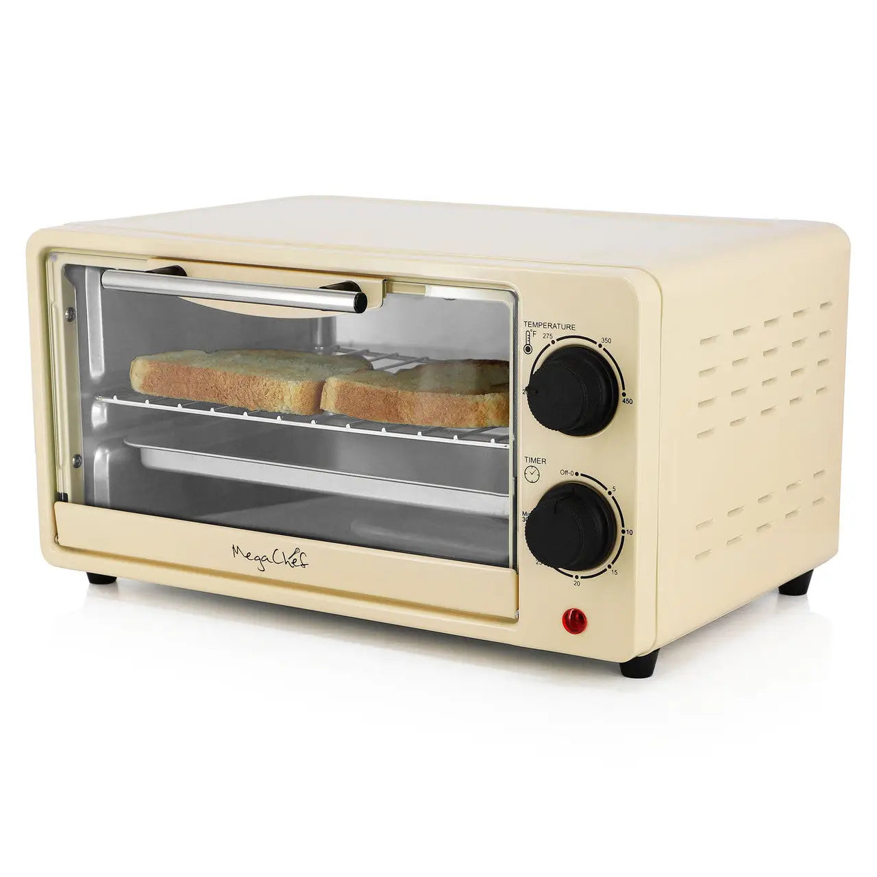 MegaChef 9.5 Quart Electric Counter Top Toaster Oven in Cream - Toaster Oven