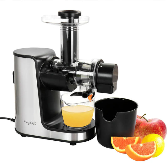 MegaChef Masticating Slow Juicer Extractor with Reverse Function Cold Press Juicer Machine with Qu - Juicer
