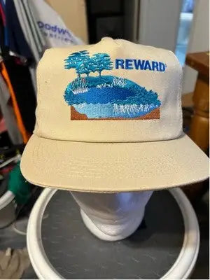 Off-white America’s Legend embroidered baseball cap with blue trees and lake design
