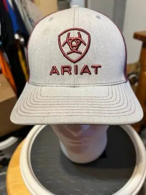 Men’s Ariat Richardson One Size Grey Maroon Trucker Hat