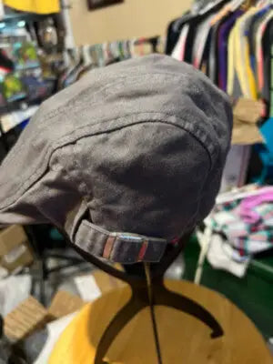 Men’s Gray Stylish Flat Cap with Striped Adjustable Strap for Classic Look