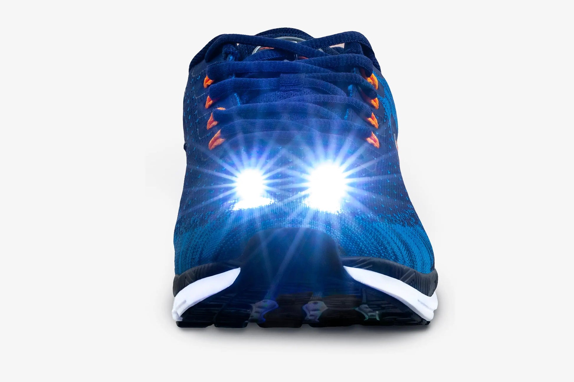 Blue Men’s Night Runner Shoes with Bright Built-in Safety Lights for Night Running