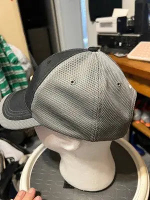 Men’s Nike Golf fitted hat with two-tone gray and black mesh crown and Nike Swoosh