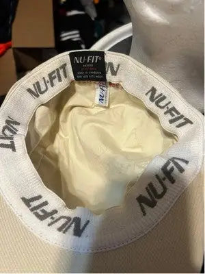 Cream-colored Nu-Fit flat cap with inner lining from Men’s NU-FIT Rutgers R Class of 1958