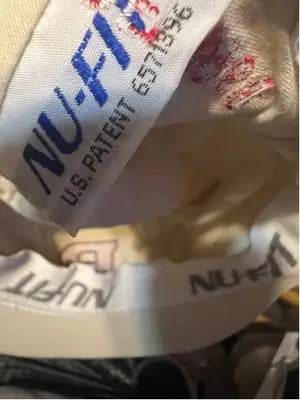 White flat cap with Nu-Fit brand label for Men’s Rutgers R Class of 1958