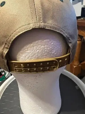 Tan outdoor cap with adjustable snapback, men’s baseball hat from The Boat Place