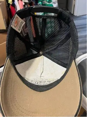 Black mesh trucker hat with tan brim and sweatband Men’s Signatures Team Realtree