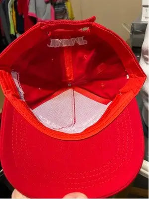 Unbranded red Make America Great Again Trump hat with white mesh lining
