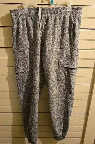 Gray speckled Mens XL Cougar Sport 4 Pocket Sweatpants in Grey/Black color