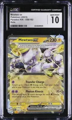 Mewtwo ex #058/182 CGC 10 2023 Pokemon Paradox Rift