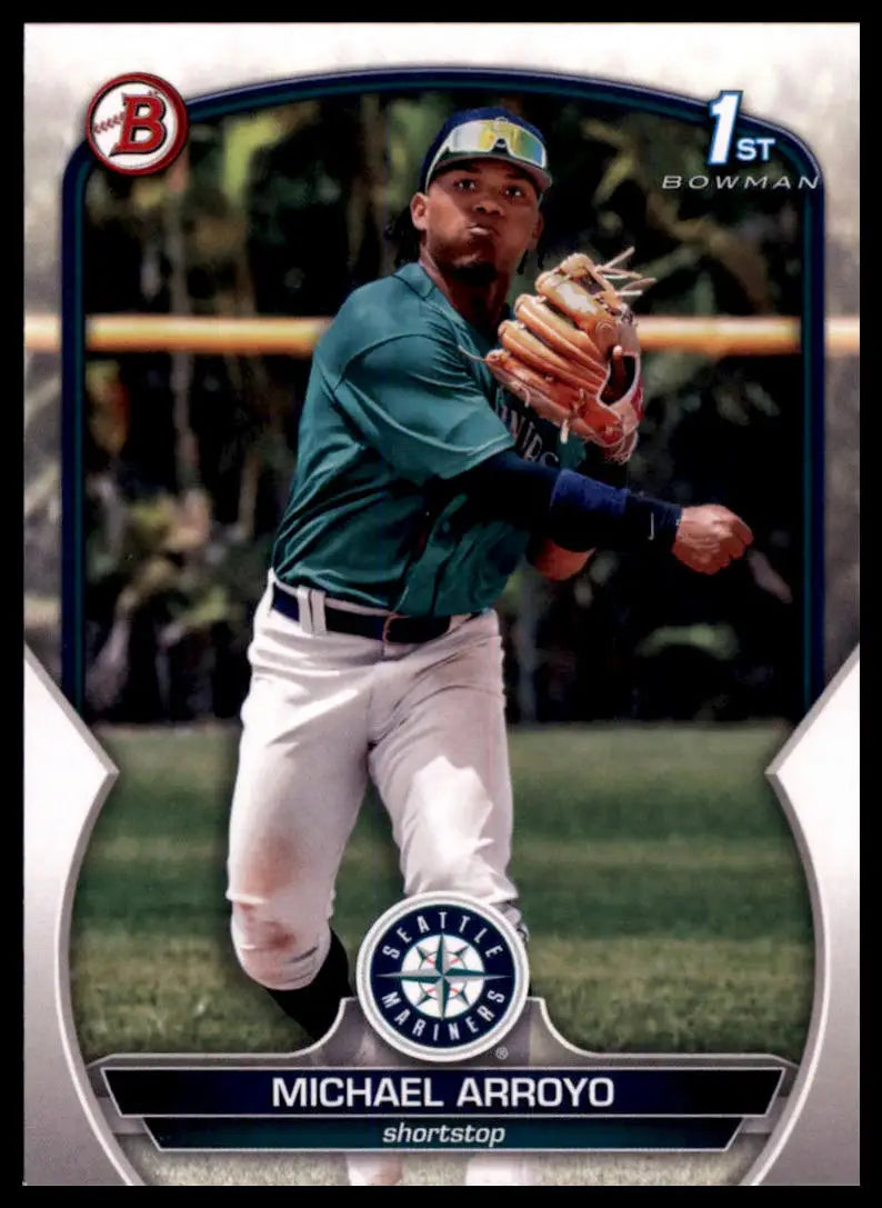 Michael Arroyo baseball card from 2023 Bowman Prospects series featuring Seattle Mariners