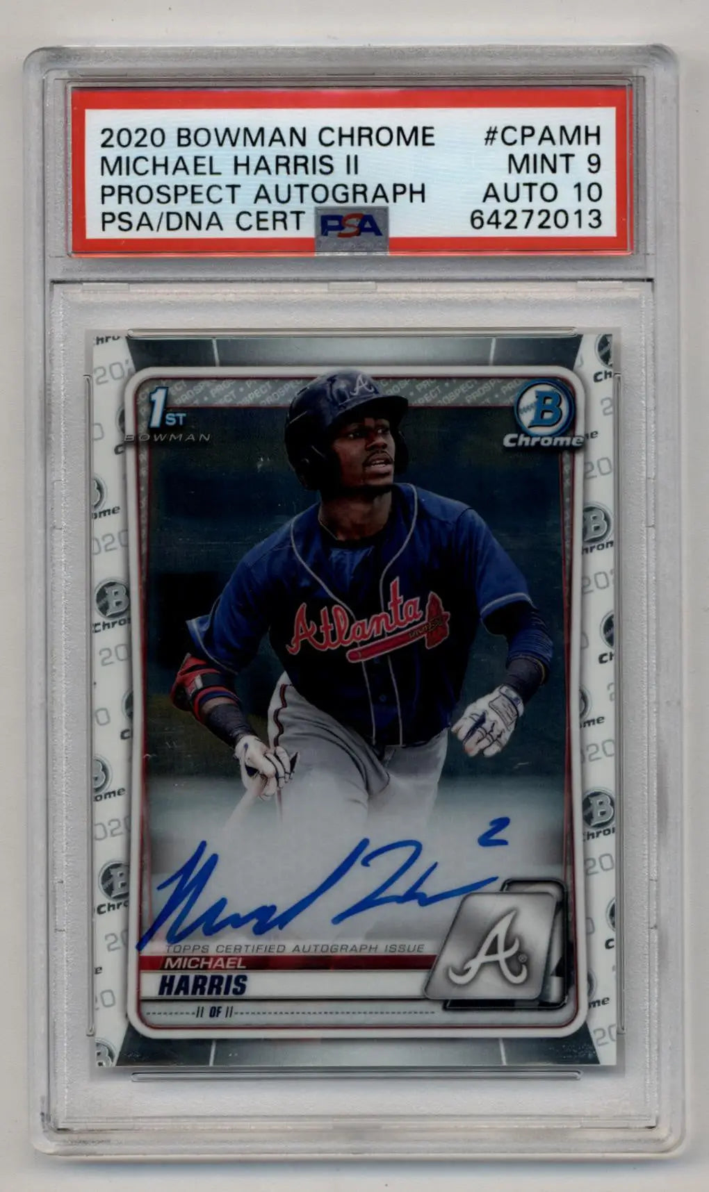 PSA-graded Michael Harris II 2020 Bowman Chrome Prospect Auto with autograph