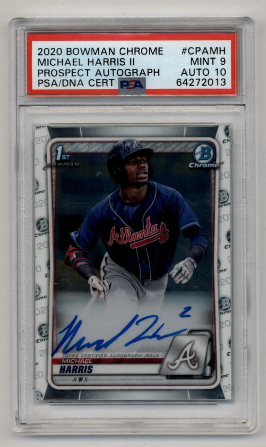 PSA-graded Michael Harris II 2020 Bowman Chrome Prospect Auto with autograph