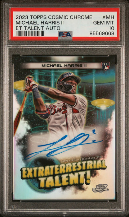 PSA 10 Gem Mint Michael Harris II 2023 Topps Chrome Cosmic Extraterrestrial Talent Auto