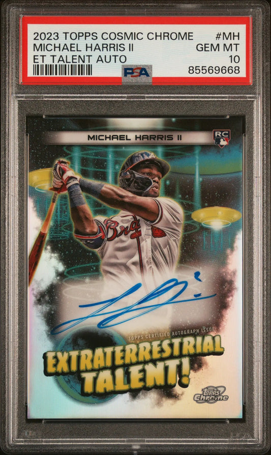 PSA 10 Gem Mint Michael Harris II 2023 Topps Chrome Cosmic Extraterrestrial Talent Auto