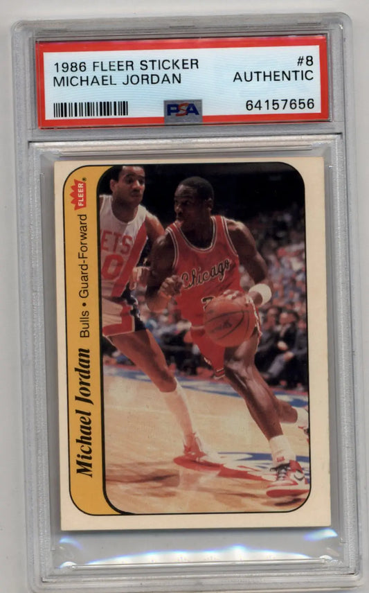 Professionally graded 1986 Fleer Michael Jordan sticker PSA Authentic collectible